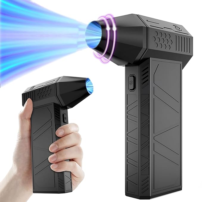 Compressed Air Duster, Portable Mini Air Blaster Turbo Dryer Blower for Cars,130000RPM Jet Dry Blower,Rechargeable Fan Air Duster for Car Outdoors Cleaning Camping,Backyard Snow Blowing