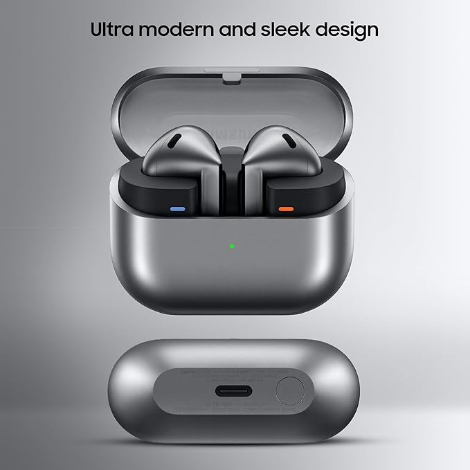 Samsung Galaxy Buds 3 (silver) with Galaxy AI Powered Real-time Interpreter | 24-bit Hi-Fi Audio | Up to 36H Battery | IP57