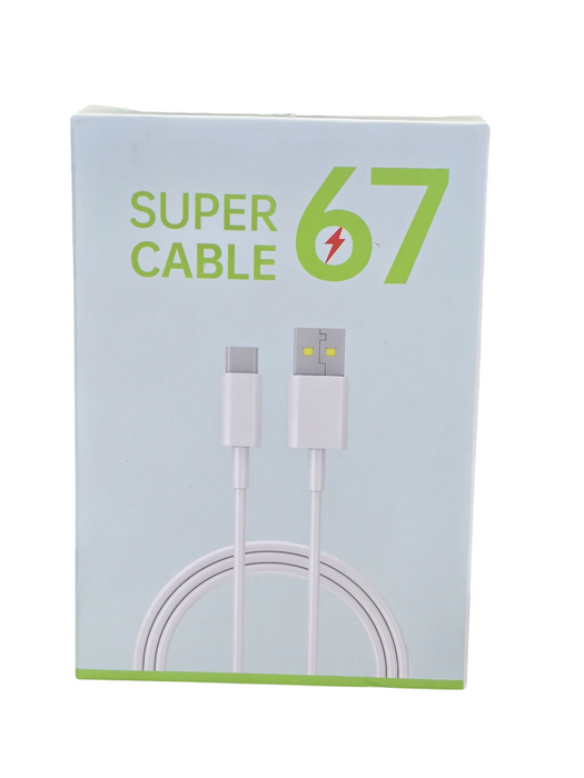 SHKOD Unbreakable 67W / 5A Fast Charging 1000mm Long Type C Cable for Smartphones, Tablets, Laptops & other Type C devices, PD Technology, 480Mbps Data Sync, Quick Charge 3.0 (White)
