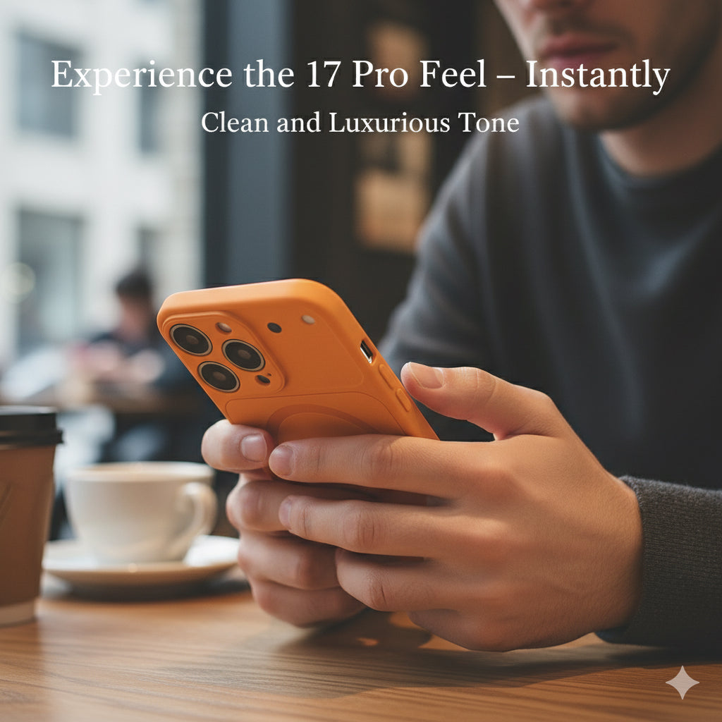 iPhone 14 Pro To 17 Pro Look Magnetic Case – Convert Your iPhone into iPhone 17 Pro - Cosmic Orange | Rajdhani Telecom