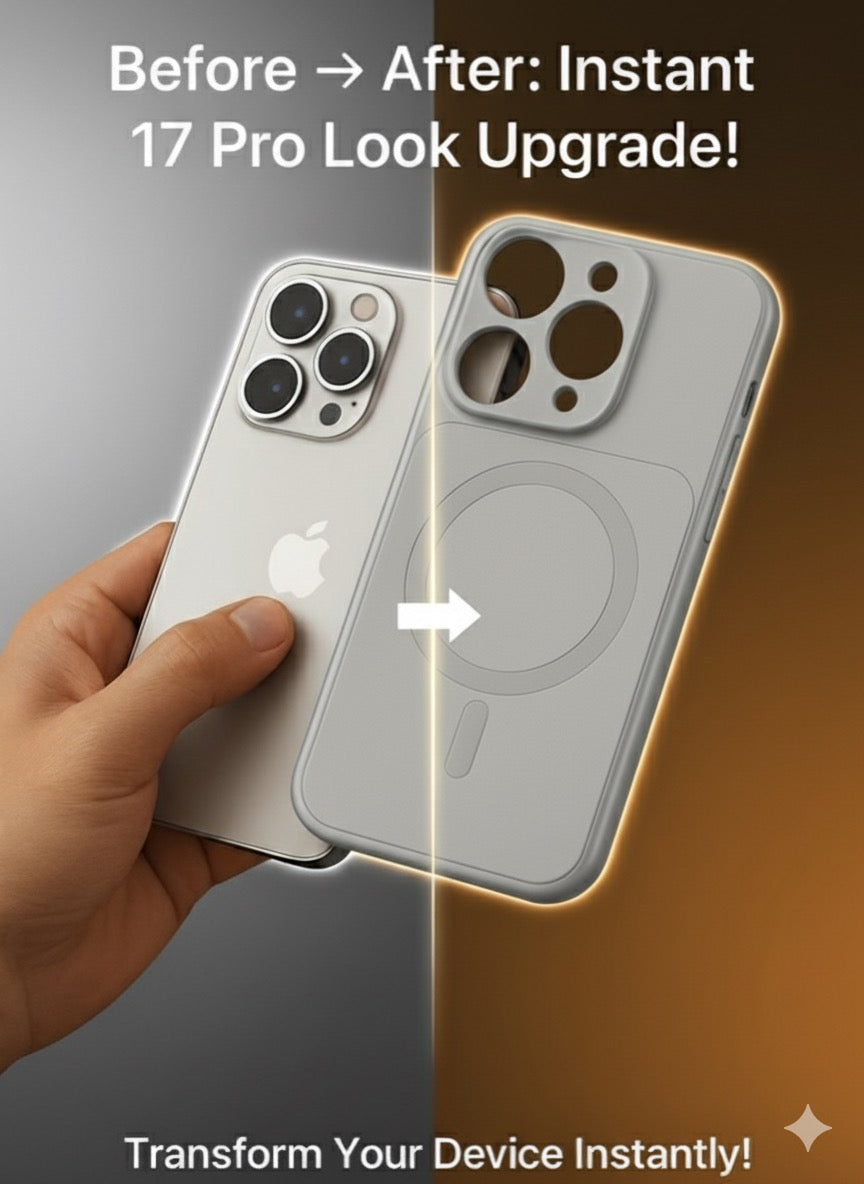 iPhone 13 Pro To 17 Pro Look Magnetic Case – Convert Your iPhone into iPhone 17 Pro- Silver | Rajdhani Telecom