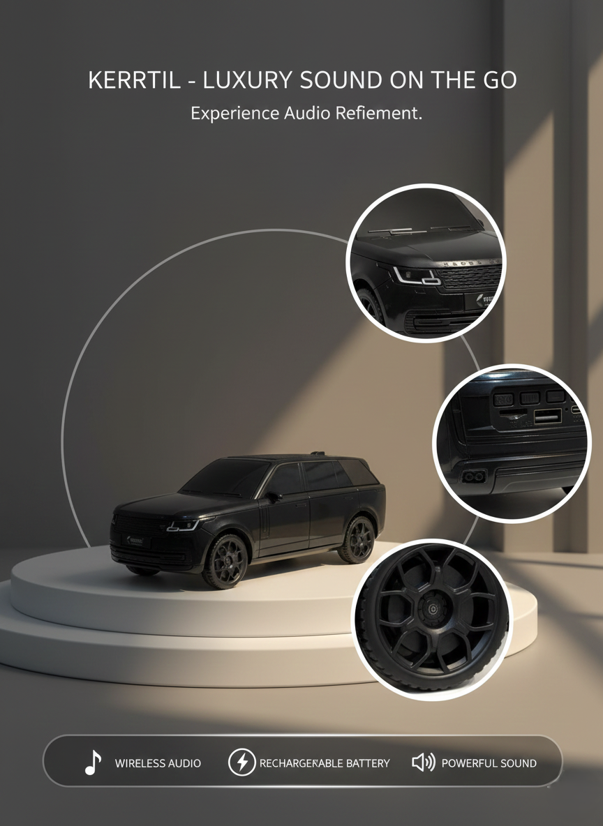 Deluxe Black SUV Toy Model – Authentic 1:24 Scale with Dual USB Ports & LED Features