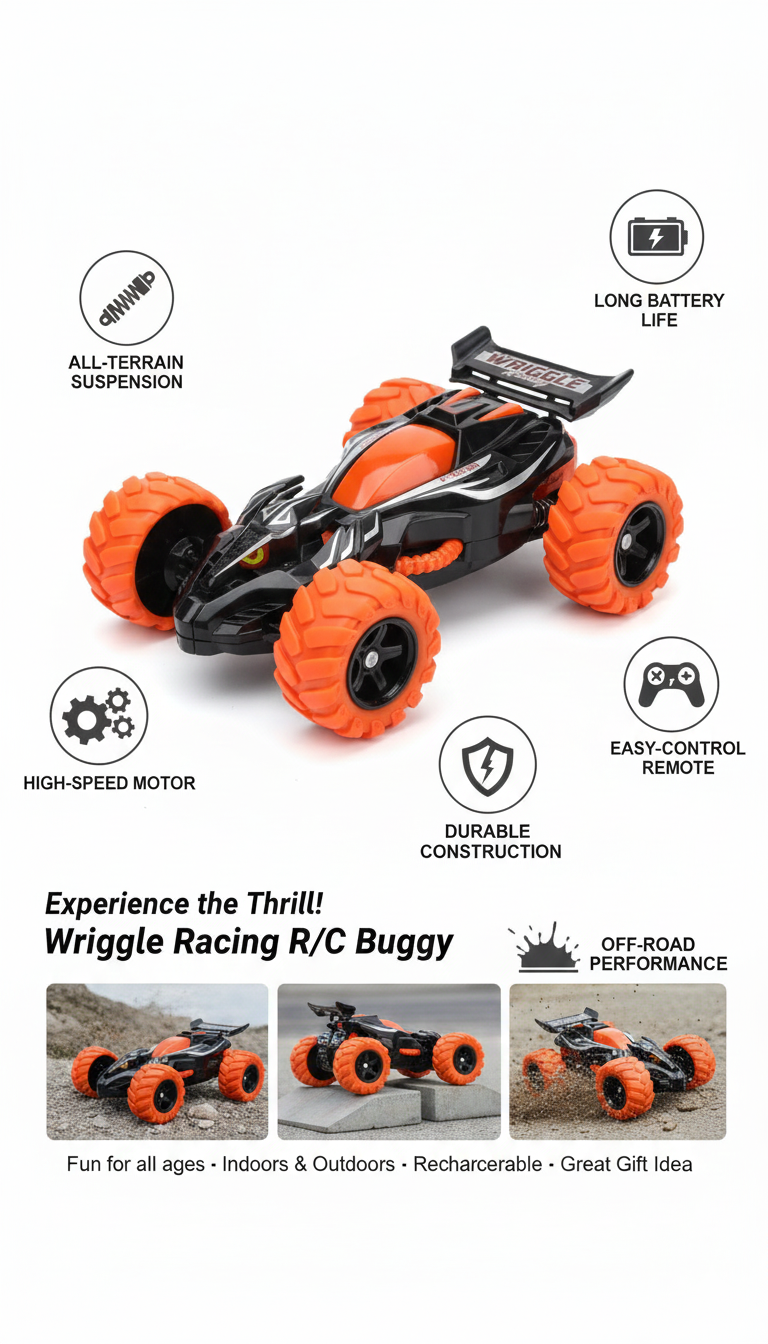 Wriggle Racing Off-Road RC Car – High-Speed, Extreme Traction Toy