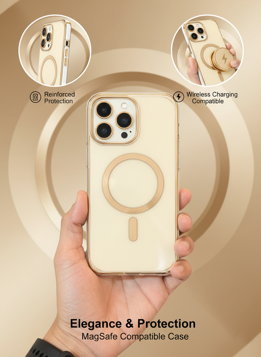 Clear Magnetic Phone Case with MagSafe Compatibility, Transparent Anti-Yellowing Protection, Drop-Tested Slim Cover with Camera Guard and Responsive Buttons