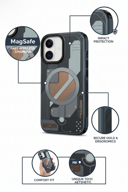 Premium Magnetic Clear Phone Case with Wireless Charging Support, Raised Camera Protection, and Shock Absorbing Design