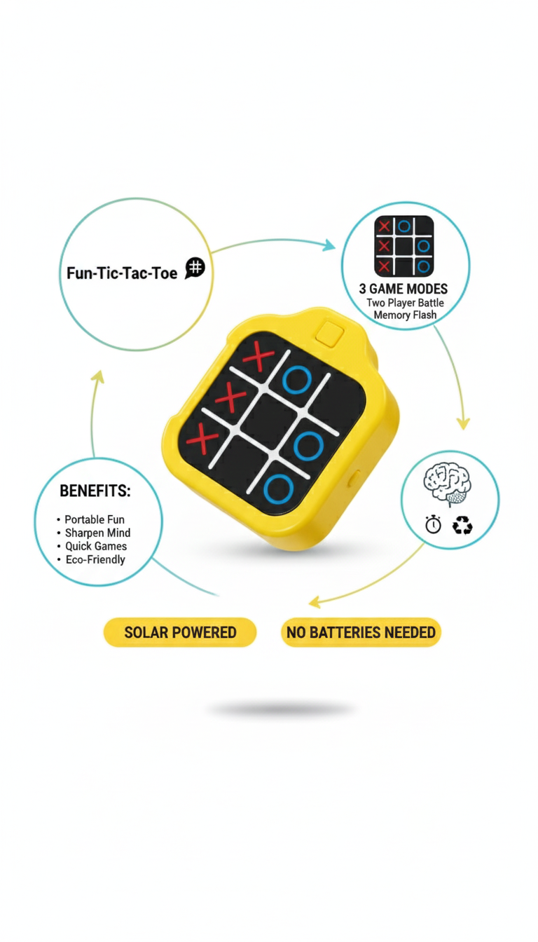 LED Tic-Tac-Toe Electronic Game | Memory Flash + Multi-Mode Logic Trainer Toy