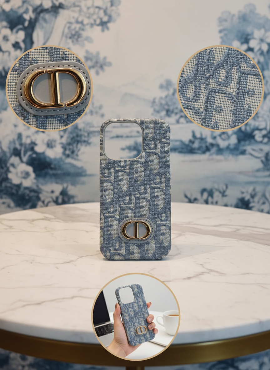 Luxury Fabric Textured Designer 16 Pro Phone Case with Secure Grip and Enhanced Camera Protection