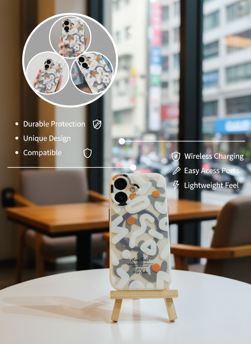 Soft TPU Abstract Printed Case For iPhone – Raised Bezel & Smooth Feel