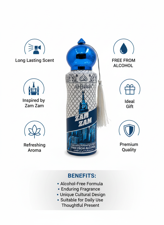 Al-Hassan ZAM ZAM Long Lasting Alcohol-Free Perfumed Body Spray 200ml