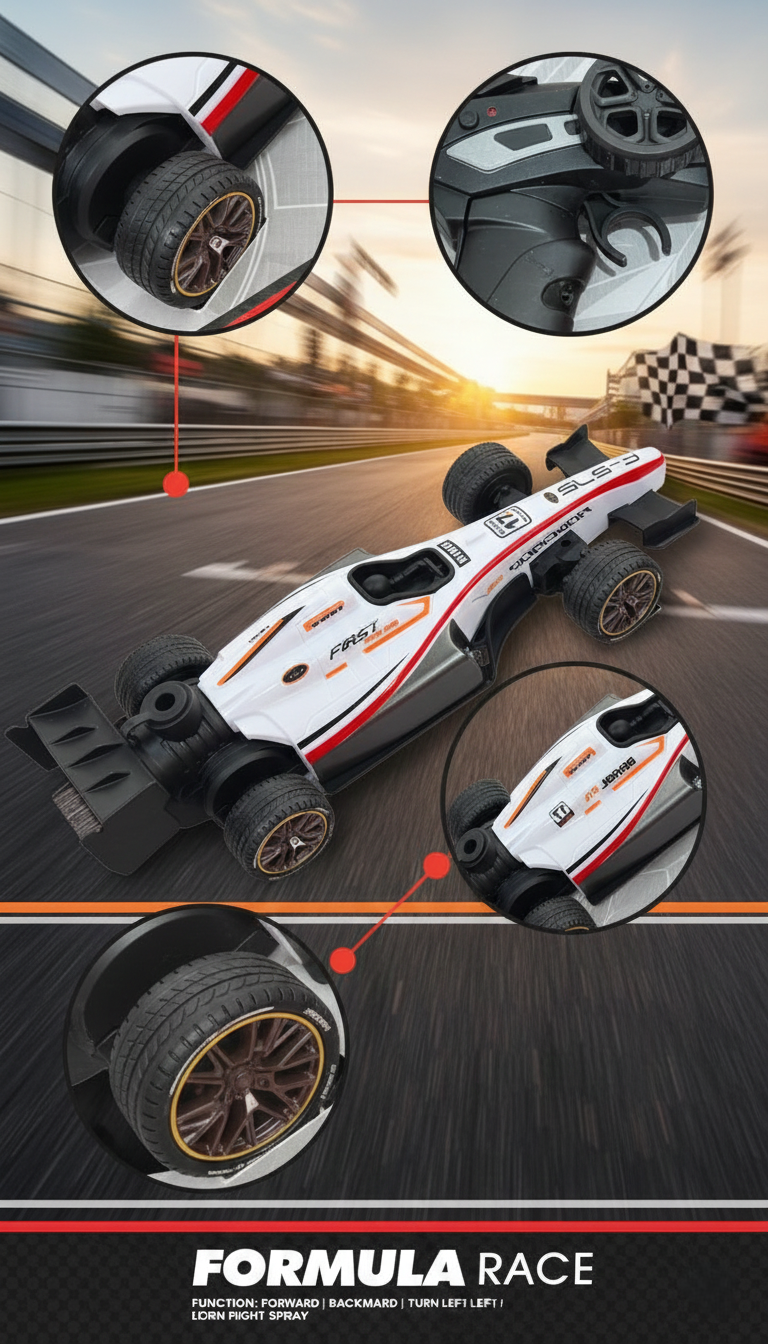 High-Speed Formula Race RC Toy Car with Precision Remote Control and Realistic Design