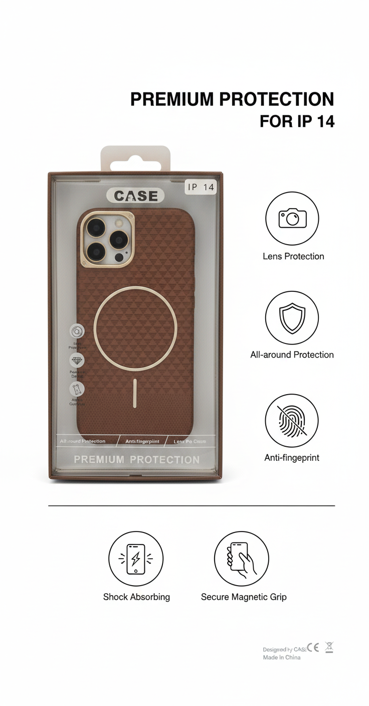 iPhone 16 Premium MagSafe Back Cover – Anti-Fingerprint, Shockproof & Lens Protection