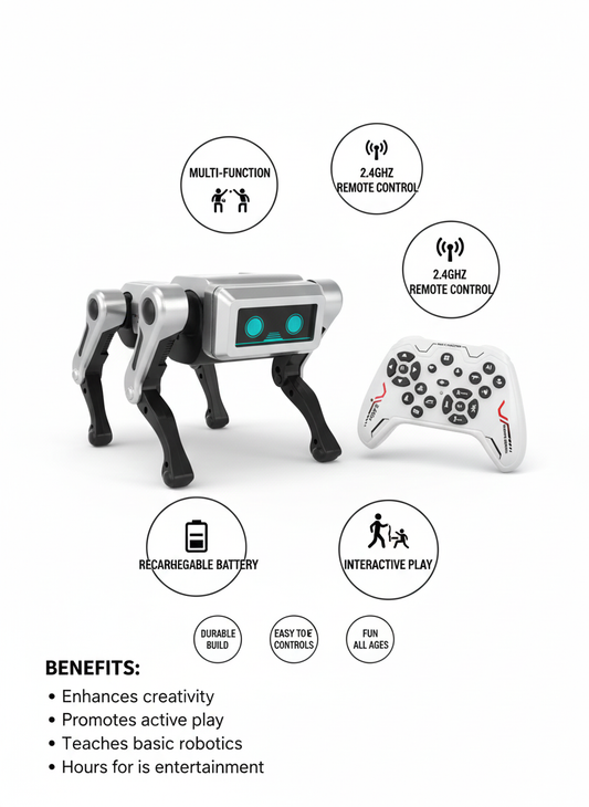 Mini Saviour RobotX Smart RC Robot Toy with Walking Action, Stunt Mode, LED Eyes, Sound Effects, 2.4GHz Remote Control, Durable Design, Educational & Fun Gift for Kids Ages 3+