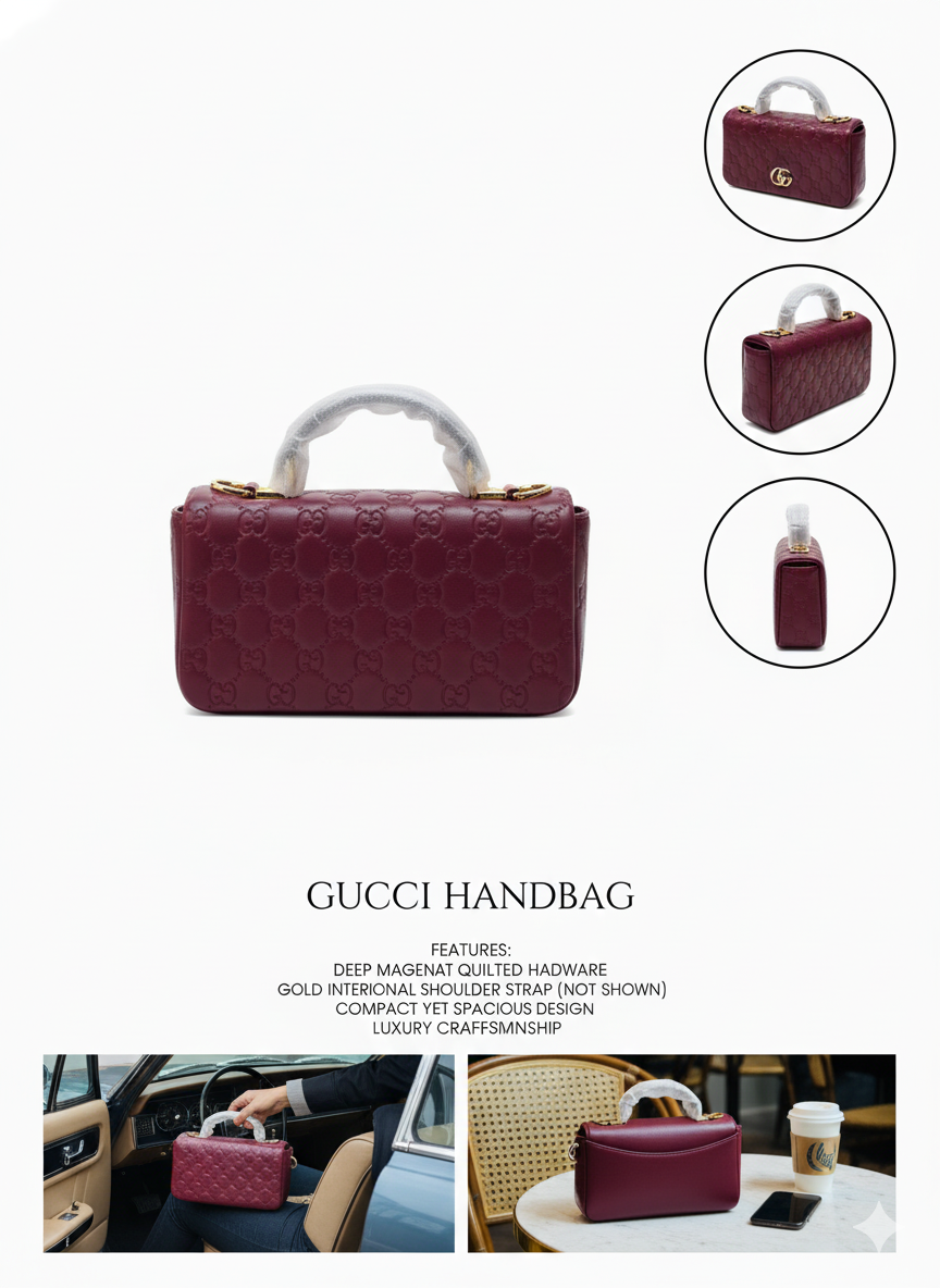 Elegant Maroon Leather Handbag – Structured & Stylish