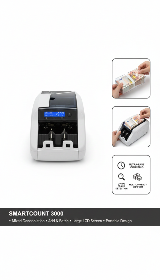 Compact Banknote Counter | Multi-Currency, Fraud Detection, High-Speed Counting