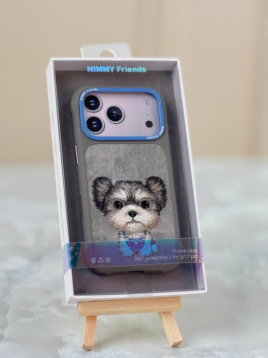 i phone 17 Pro Nimmy doggy Cool & Cute Case Cover- Grey