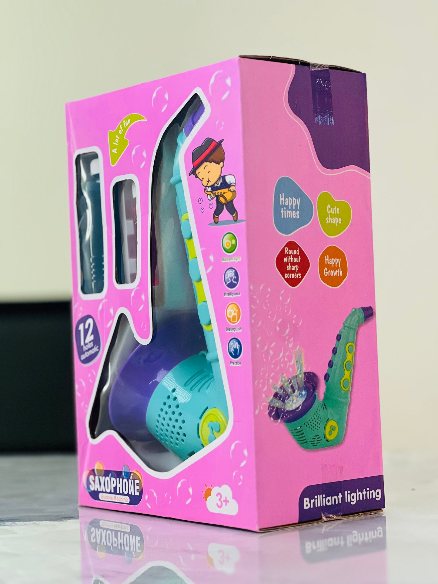 Kids Bubble Saxophone Machine – Musical Lights & Automatic Bubble Maker Toy (Ages 3+)