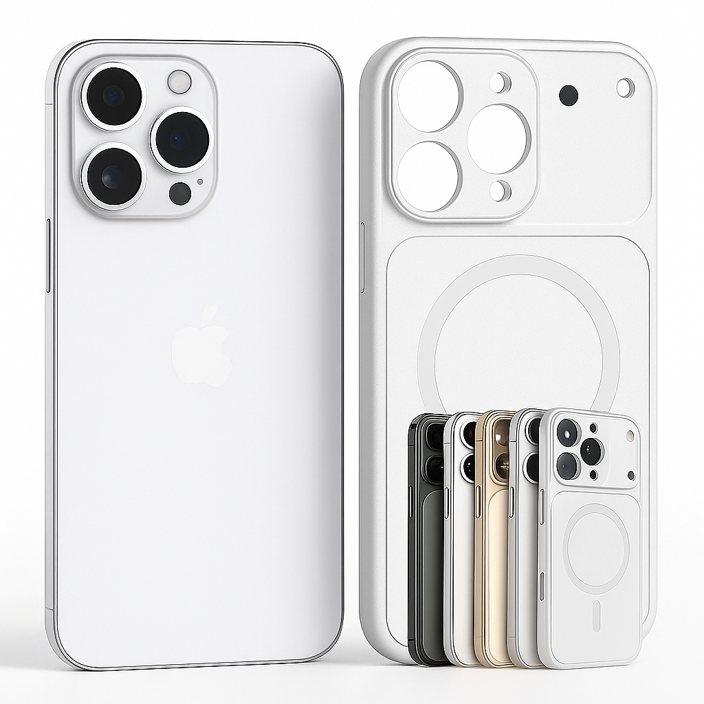 iPhone 15 Pro To 17 Pro Look Magnetic Case – Convert Your iPhone into iPhone 17 Pro Silver | Rajdhani Telecom