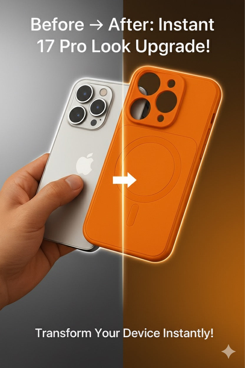 iPhone 16 Pro To 17 Pro Look Magnetic Case – Convert Your iPhone into iPhone 17 Cosic Orage | Rajdhani Telecom