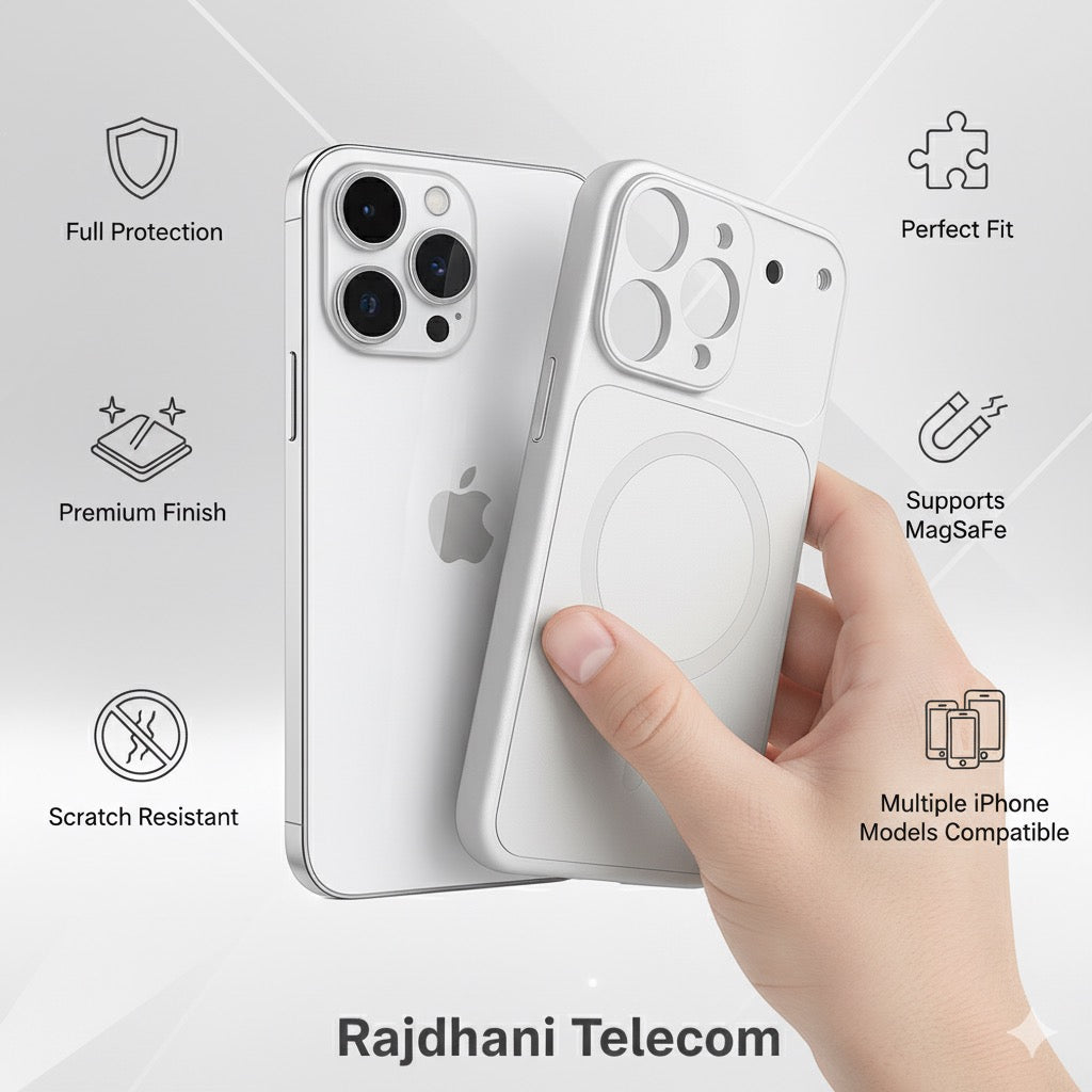 iPhone 13 Pro To 17 Pro Look Magnetic Case – Convert Your iPhone into iPhone 17 Pro- Silver | Rajdhani Telecom