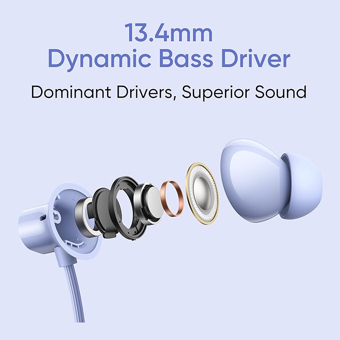 realme Buds Wireless 3 Neo in Ear Bluetooth Neckband with 13.4 Mm Dynamic Bass Boost Driver,Upto 32 Hours Playback,Fast Charge,Ai Enc,45Ms Low Latency,Ip55 Dust and Water Resistannt and Bluetooth V 5.4 Blue