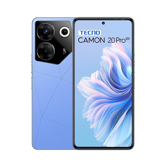 TECNO Camon 20 Pro 5G (Serenity Blue, 8GB RAM,128GB Storage) 6.67 FHD+ Big AMOLED Screen