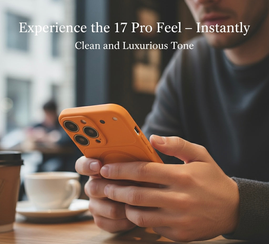 iPhone 13 Pro 17 Pro Look Magnetic Case – Convert Your iPhone into iPhone 17 Pro - Cosmic Orange | Rajdhani Telecom