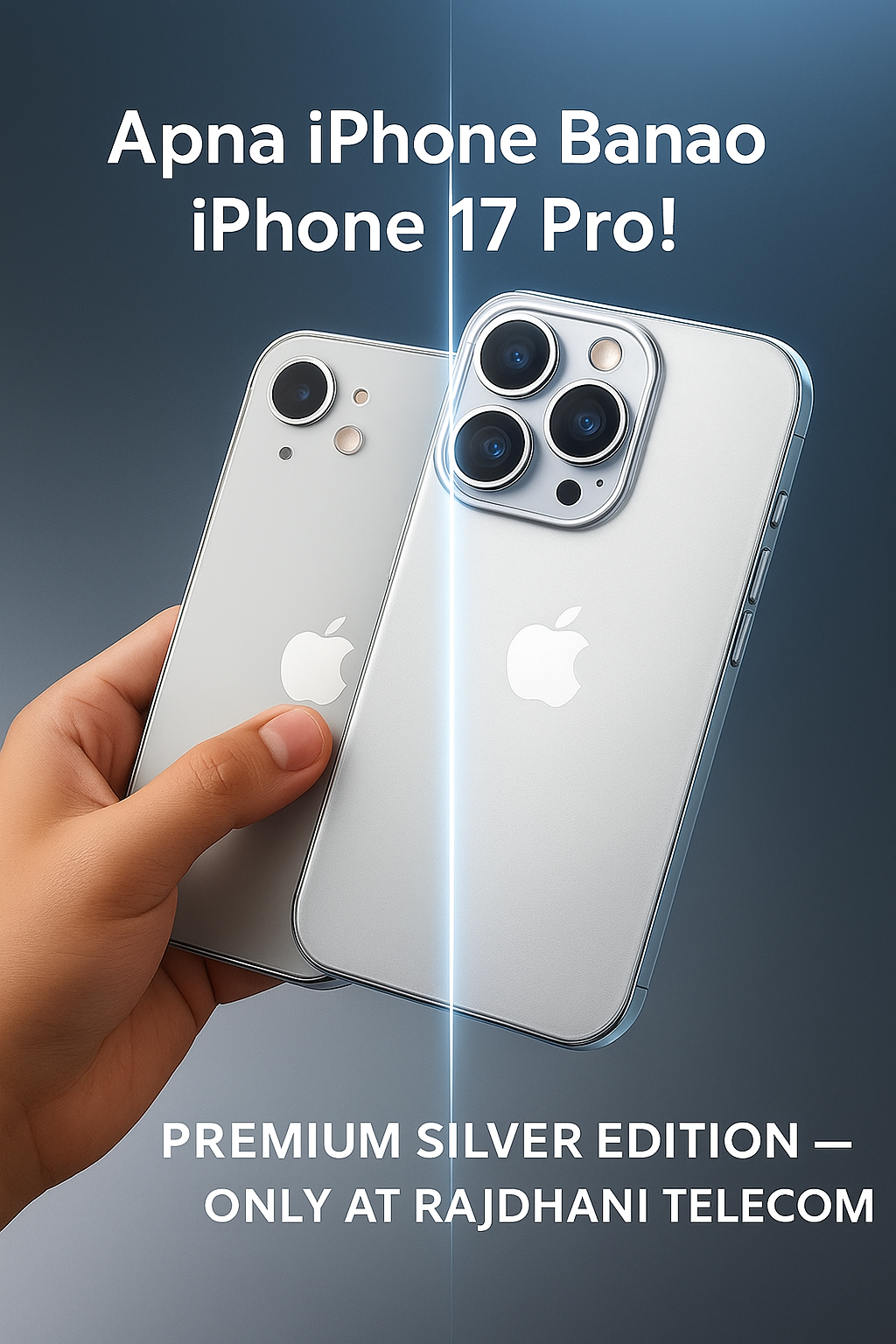 iPhone 14 Pro To 17 Pro Look Magnetic Case – Convert Your iPhone into iPhone 17 Pro Silver | Rajdhani Telecom