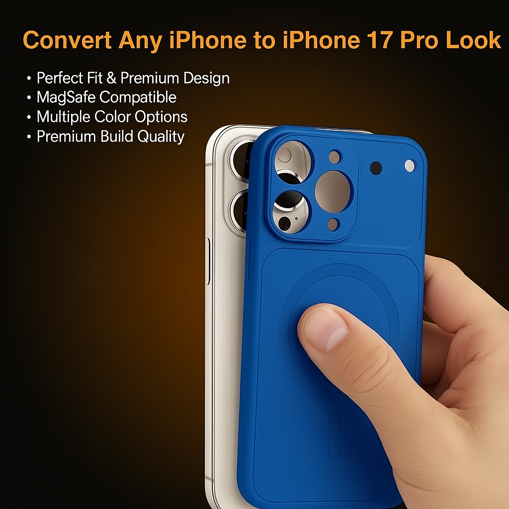 iPhone 16 Pro To 17 Pro Look Magnetic Case – Convert Your iPhone into iPhone 17 Deep Blue | Rajdhani Telecom