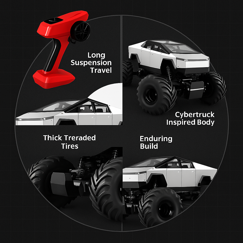 Alloy Metal Monster Truck 1:8 Scale | 2.4GHz Remote Control Pickup Car – Heavy Duty Off-Road RC Toy