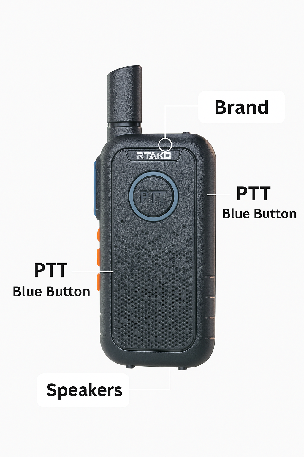 RTAKO Long-Range Walkie Talkie – Compact Two-Way Radio with PTT Button and Clear Speaker