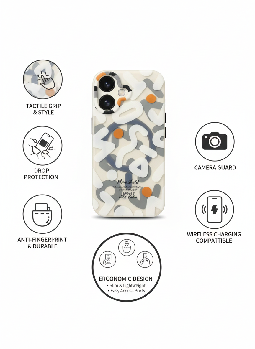 Soft TPU Abstract Printed Case For iPhone – Raised Bezel & Smooth Feel