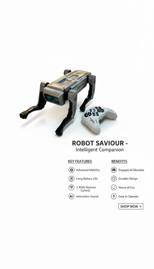 Saviour RobotX - Intelligent 2.4GHz RC Quadruped Robot Dog Toy with Advanced Movement