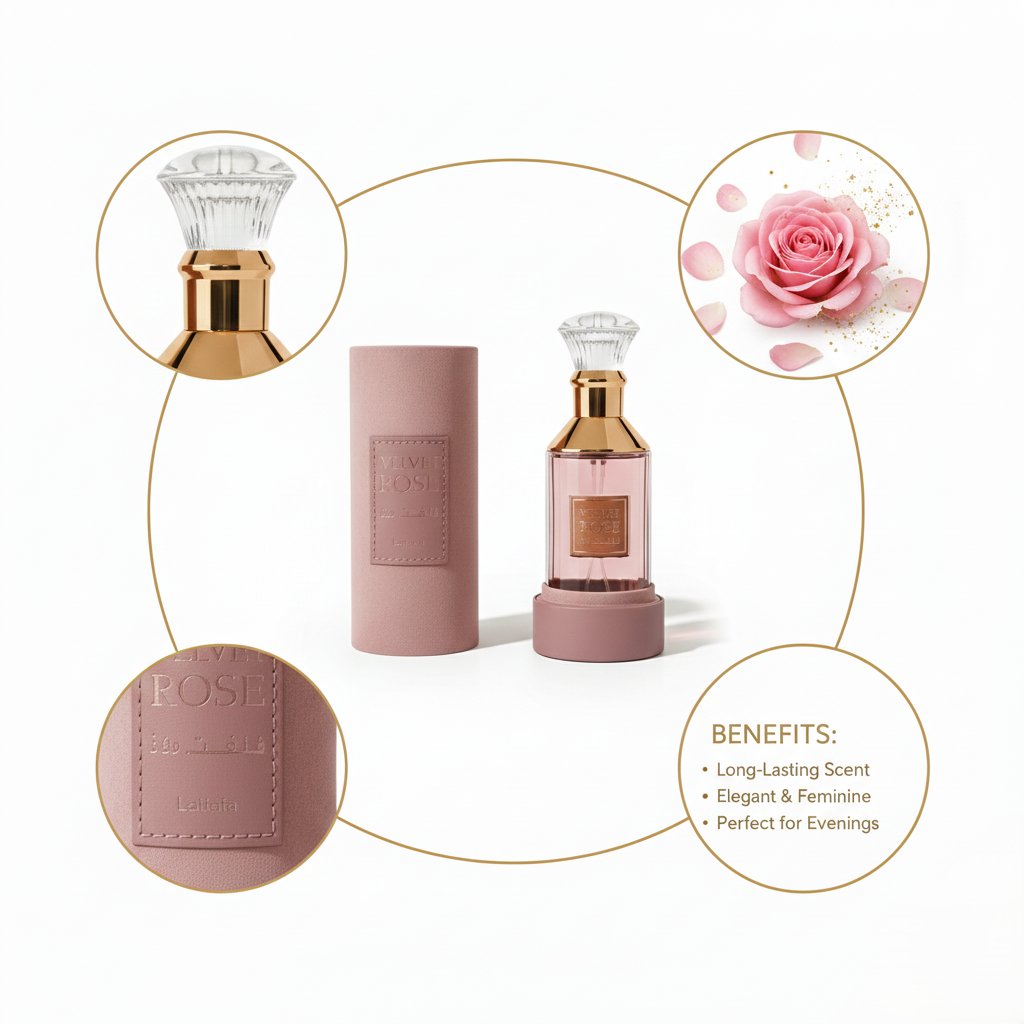 Lattafa Velvet Rose Eau de Parfum 100ml Elegant Floral Rose Fragrance