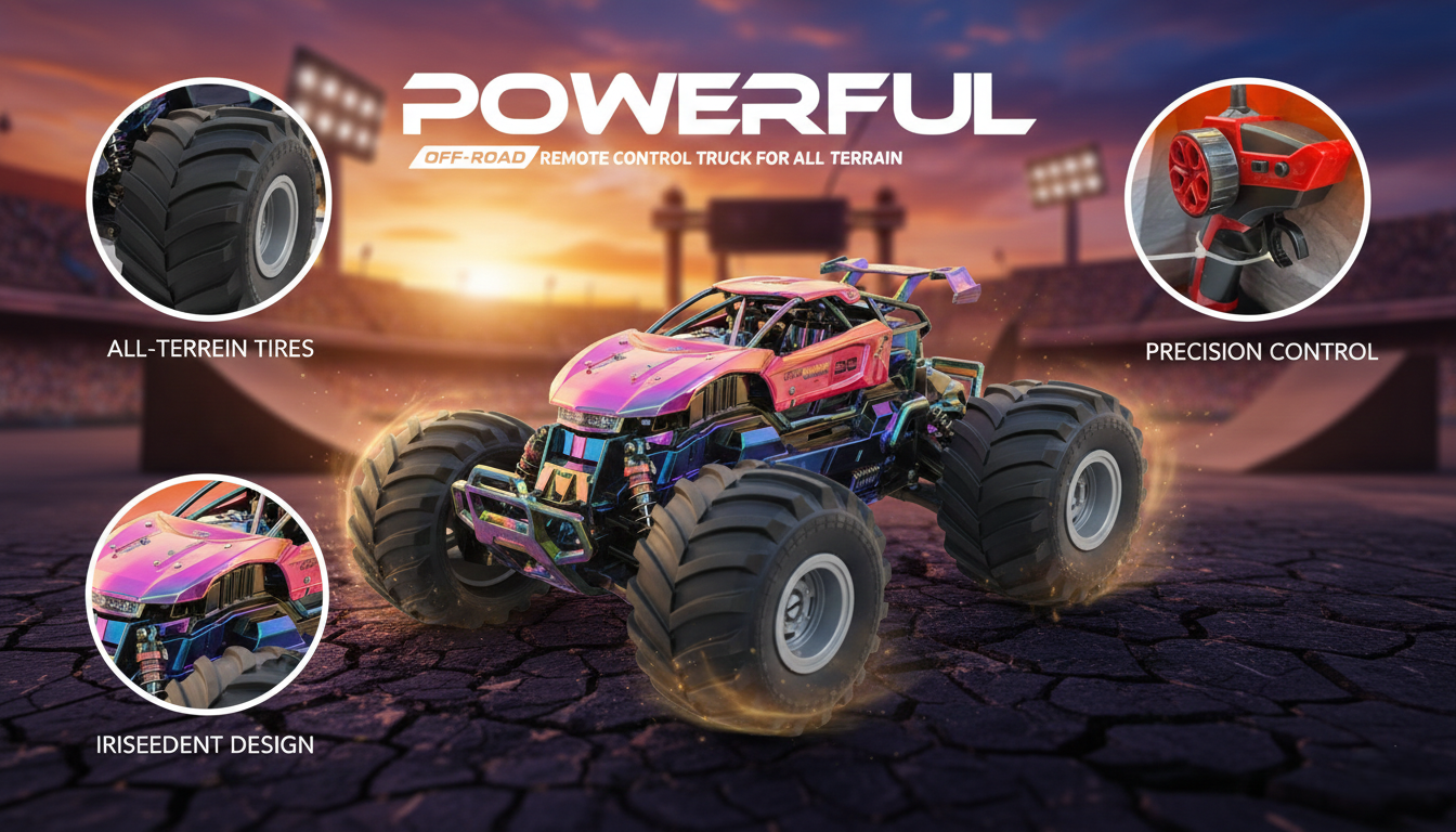 Powerful Off-Road RC Monster Truck with All-Terrain Tires and Precision Remote Control for Kids