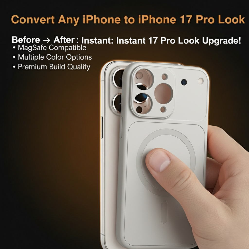 iPhone 16 Pro To 17 Pro Look Magnetic Case – Convert Your iPhone into iPhone 17 Silver | Rajdhani Telecom