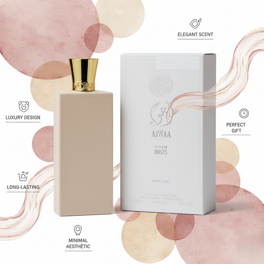 Ajwaa Roses Luxury Eau de Perfume with Elegant Floral Scent, Long Lasting Wear, Premium Spray Bottle, and Gift-Ready Designer Packaging for Everyday Sophistication