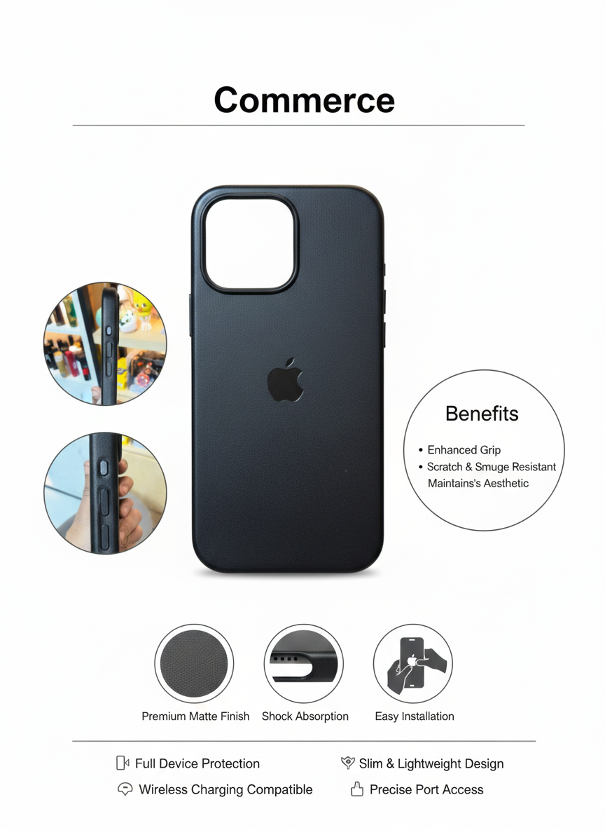 Premium Matte Shockproof Slim Protective Phone Case with Enhanced Grip and Wireless Charging Compatibility