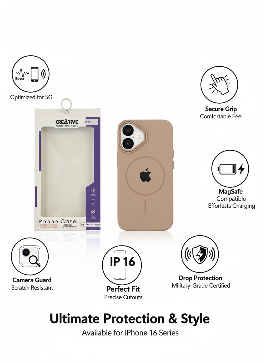 Premium Silicone MagSafe Compatible Phone Case with Shock Protection and Raised Camera Bezel