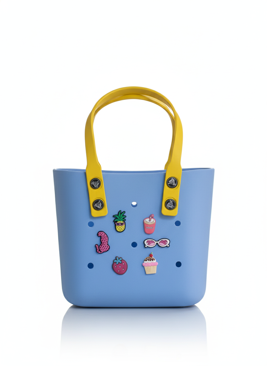 Charm-Compatible Waterproof Tote Bag – Perfect for Beach & Travel