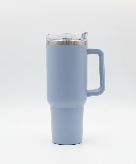 Ergonomic Handle 40oz Tumbler: Spill-Proof Lid & Double-Walled Durability