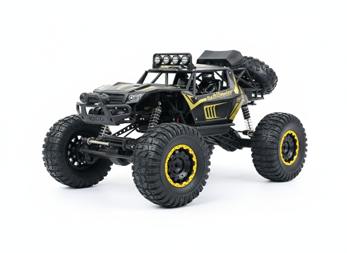 High-Performance All-Terrain 4x4 RC Rock Crawler – Rugged Suspension & LED Lights