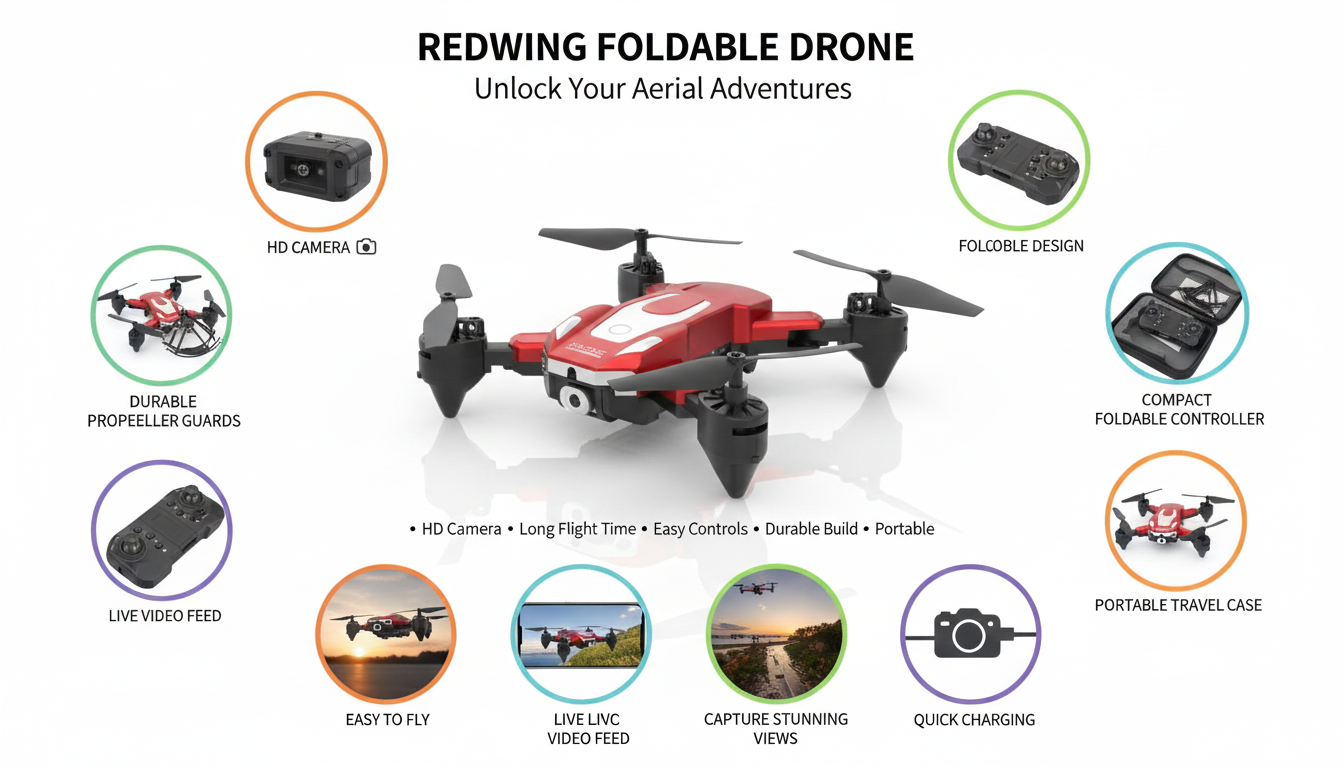 Foldable Mini Camera Drone Toy – Portable, Durable & Easy to Fly