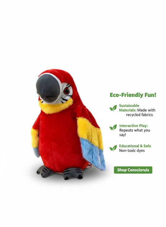 Talking Parrot Educational Plush – Colorful, Safe & Battery Operated