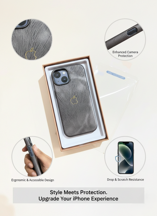 Premium Textured Shockproof iPhone Case with Slim Design, Advanced Camera Protection, and Wireless Charging Compatibility