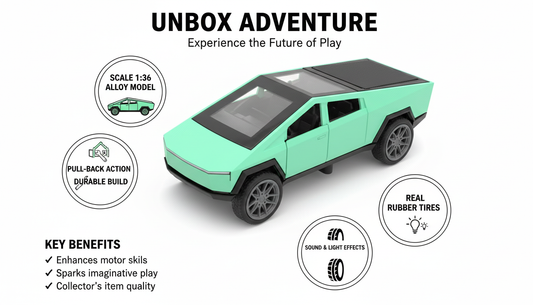 Durable Geometric Alloy Truck Toy Car with Realistic Rubber Tires | High-Quality Imaginative Play Model