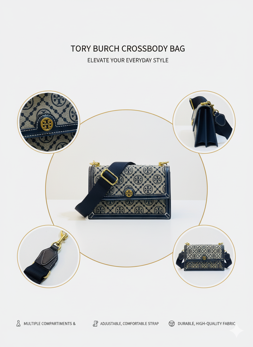 Emphasizing Style & Features Structured Monogram Shoulder Bag with Adjustable Strap - Everyday Elegance