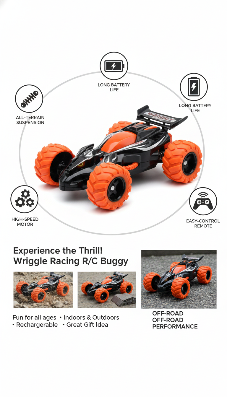 Wriggle Racing Off-Road RC Car – High-Speed, Extreme Traction Toy