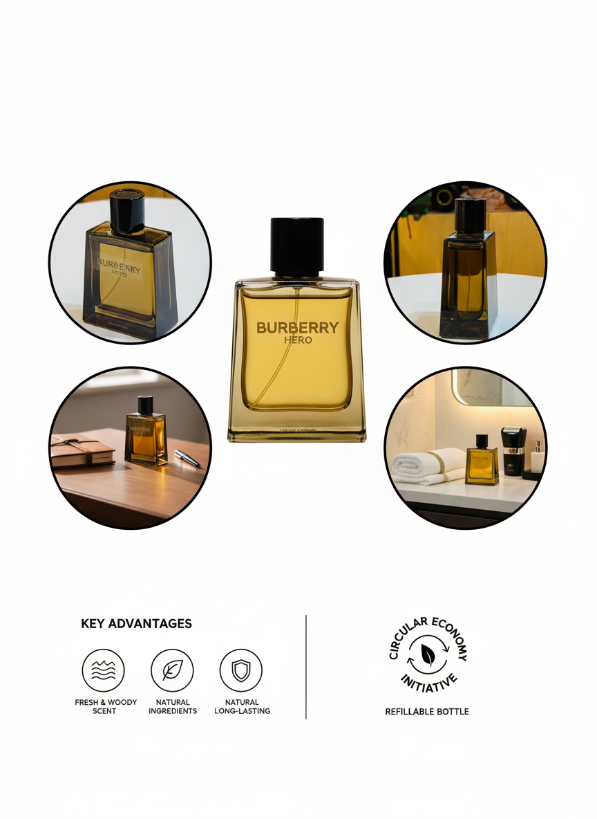 Burberry Hero EDP: Modern Masculine Scent with Cedarwood & Juniper