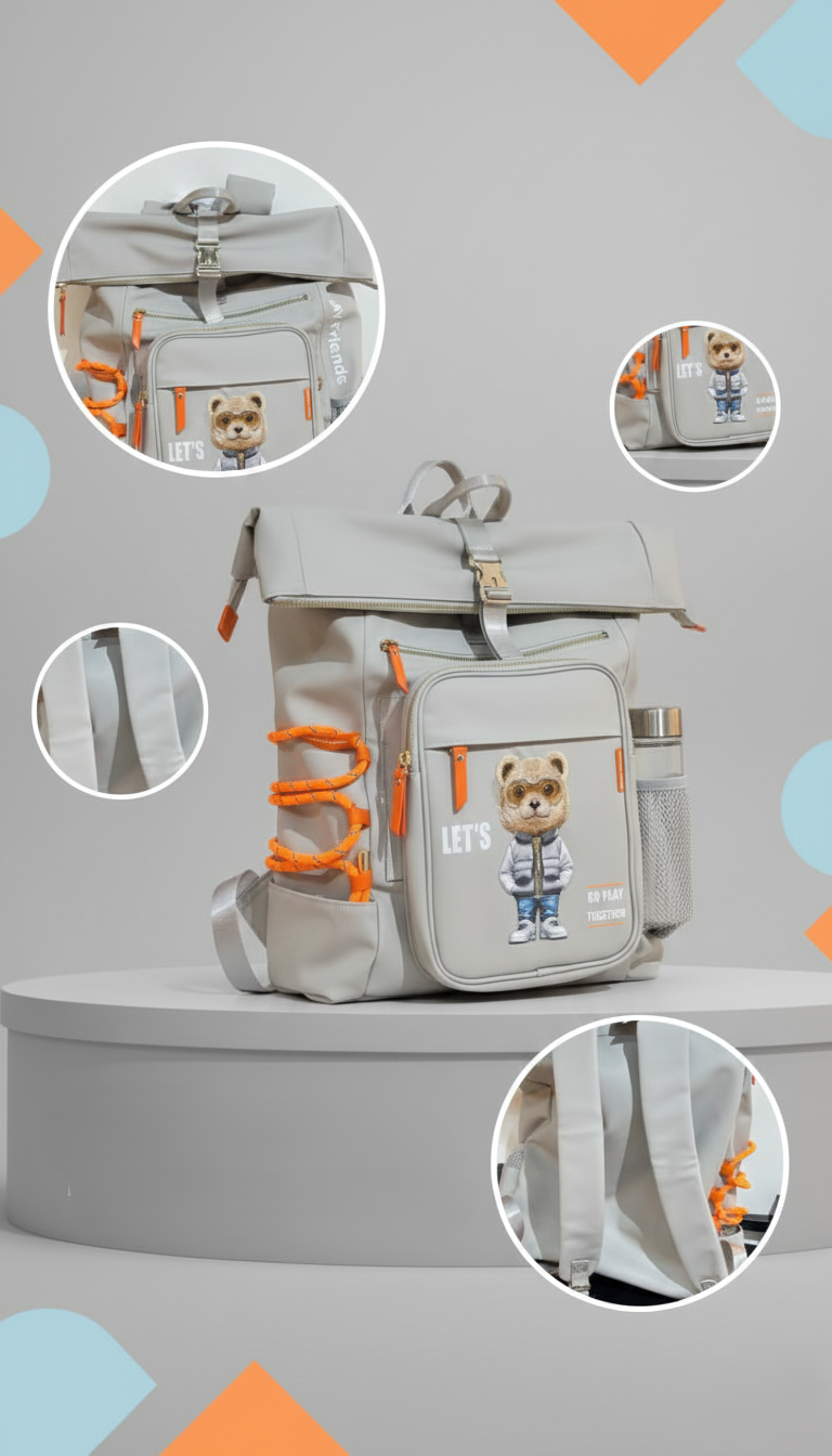 Adventure Awaits Kids Toy Backpack – Water Resistant Ergonomic Travel and School Bag with Laptop Compartment, Bottle Pocket and External Attachment Loop