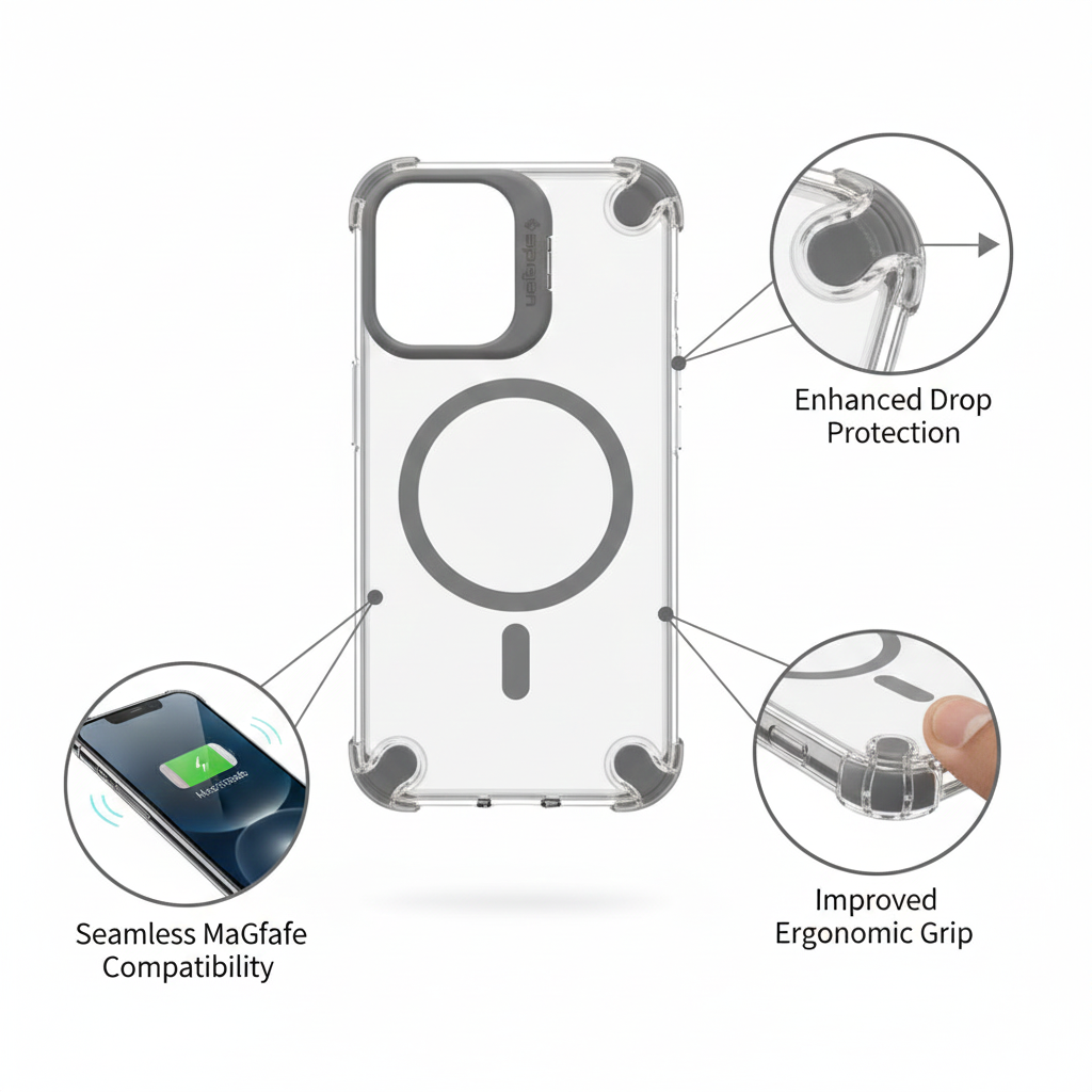 Spigen Ultra Hybrid MagSafe Clear Protective Case for iPhone 16 Pro with Military Grade Drop Protection, Crystal Clear Back, Camera Guard, Slim Lightweight Design, Enhanced Grip, and Wireless Charging Compatibility